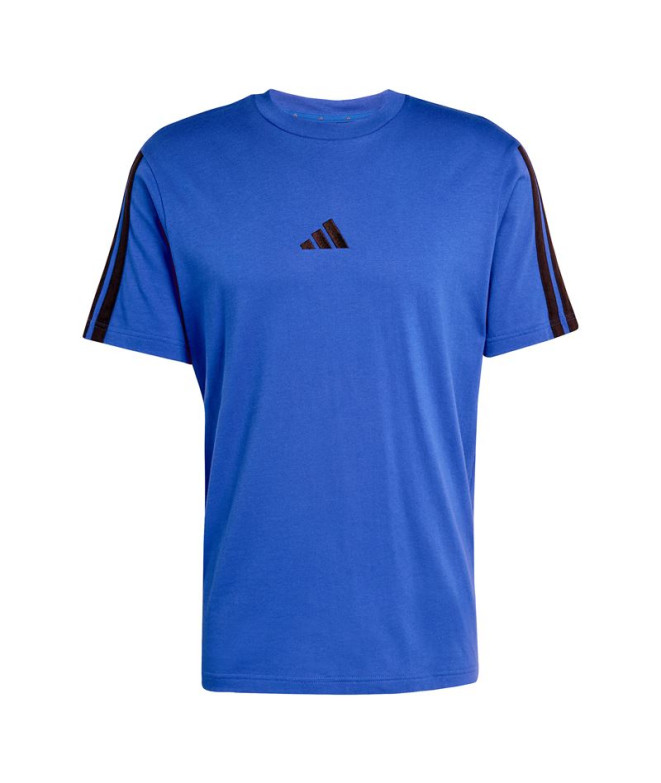 Camiseta adidas 3 Bandas Sj Hombre Azul/Negro