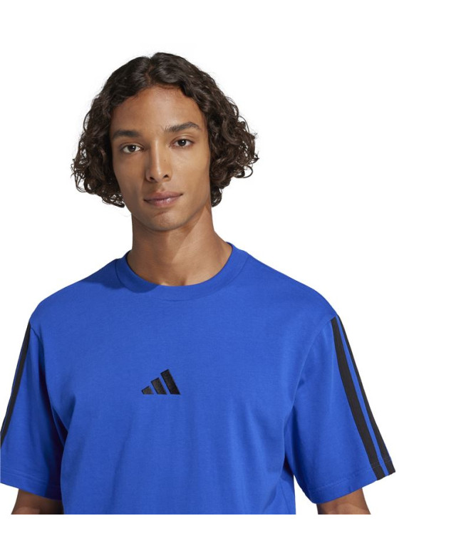 Camiseta adidas 3 Bandas Sj Homem Azul/Preto