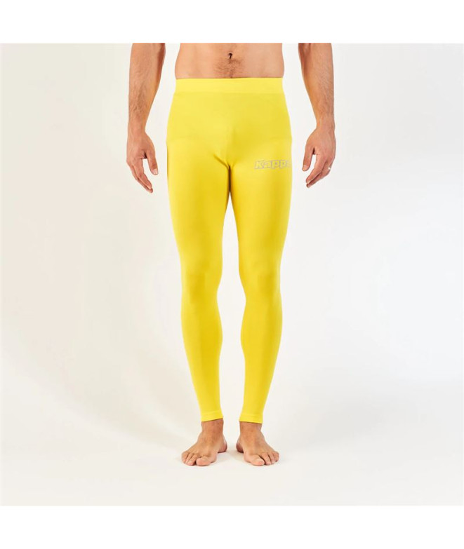 Pantalón Térmico Kappa 4Skin Kombat Bant Hombre Neon Amarillo