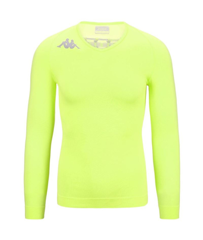 Camiseta Térmica Kappa 4Skin Kombat Bongv Amarillo Fluor