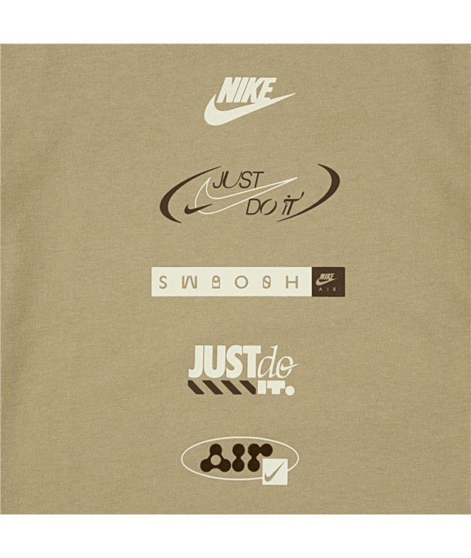 T-shirt Nike Nike Brandmark Stack Enfant Beige