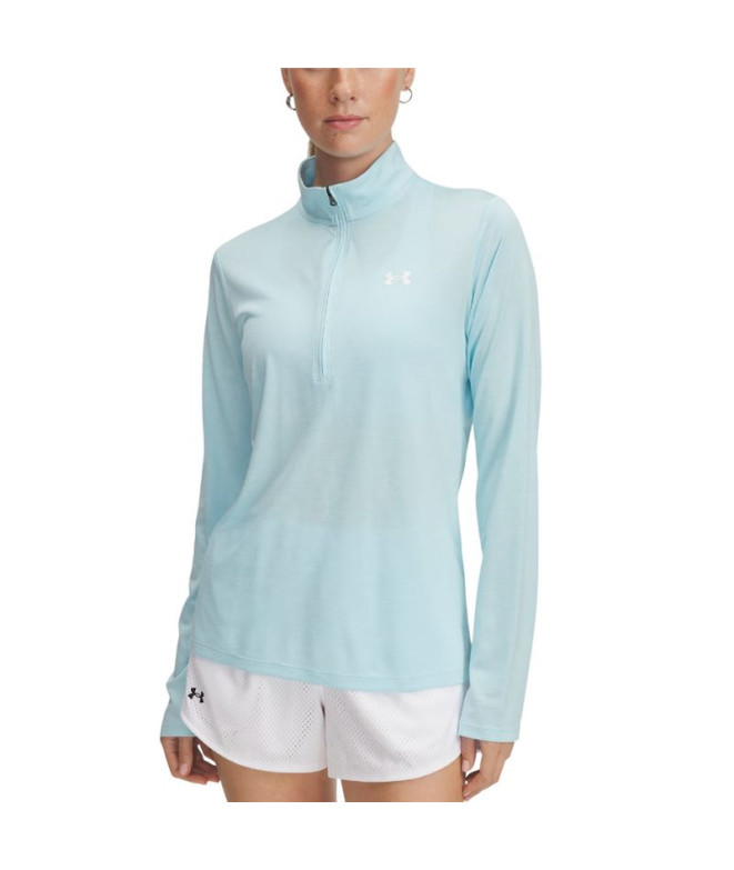 Camiseta de Fitness Under Armour Tech 1/2 Zip- Twist Mujer Azul