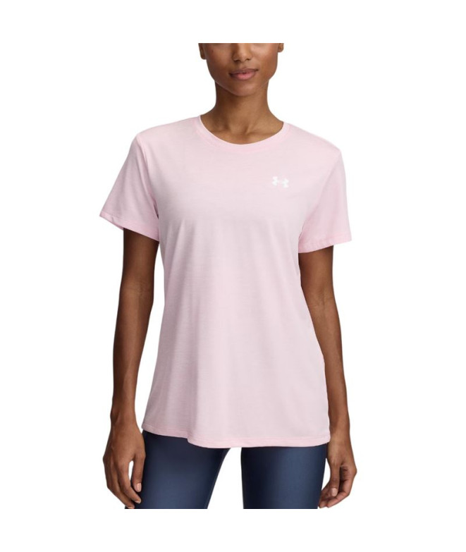 Camiseta Manga Curta de Fitness Under Armour Tech Ssc- Twist Mulher Rosa