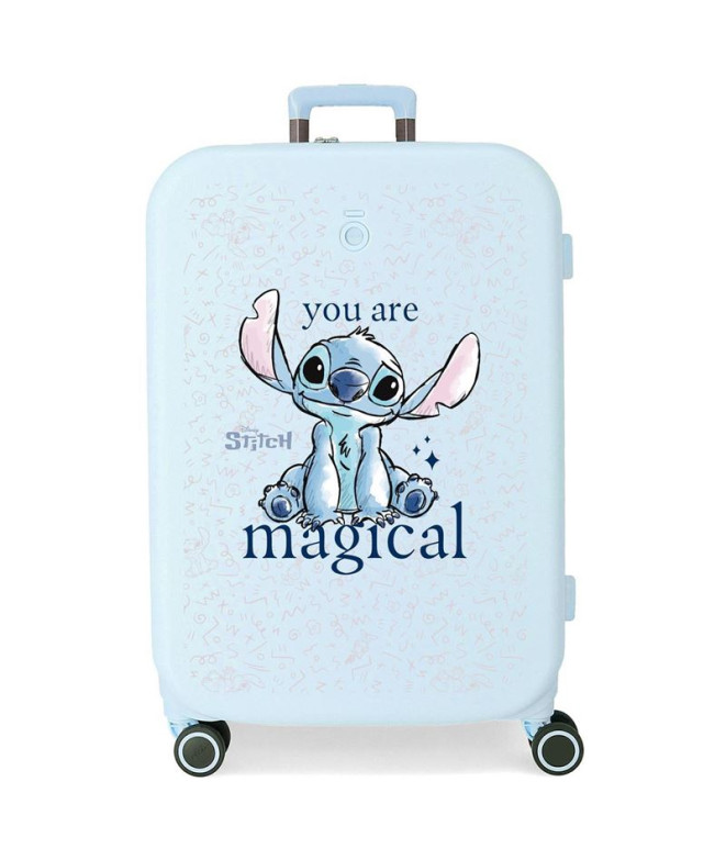 Valise Disney Abs 70Cm 4R Stitch Vous Êtes Magique Bleu