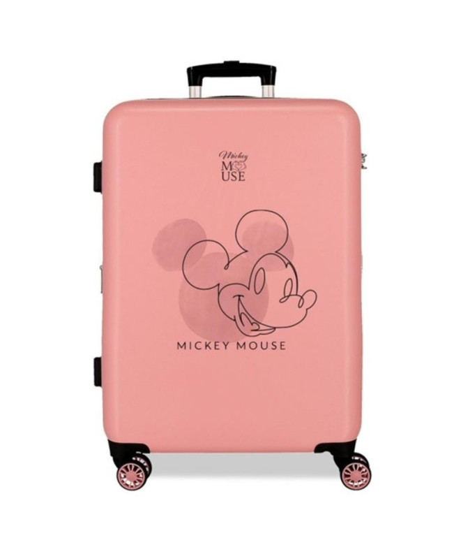 Valise Disney Abs 68Cm 4W Mickey Outline Rose