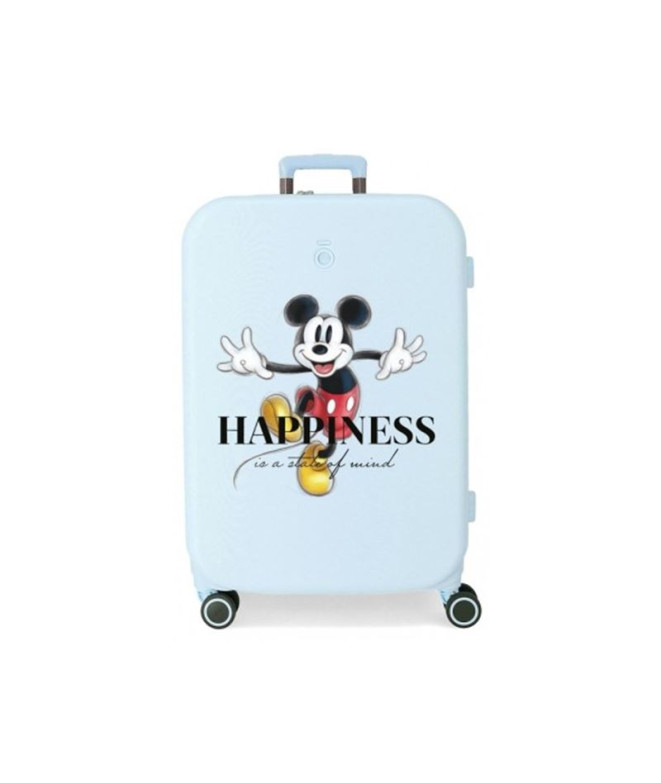 Valise Disney Abs 70Cm 4W Disney 100- Mickey Happiness Turquoise Bleu