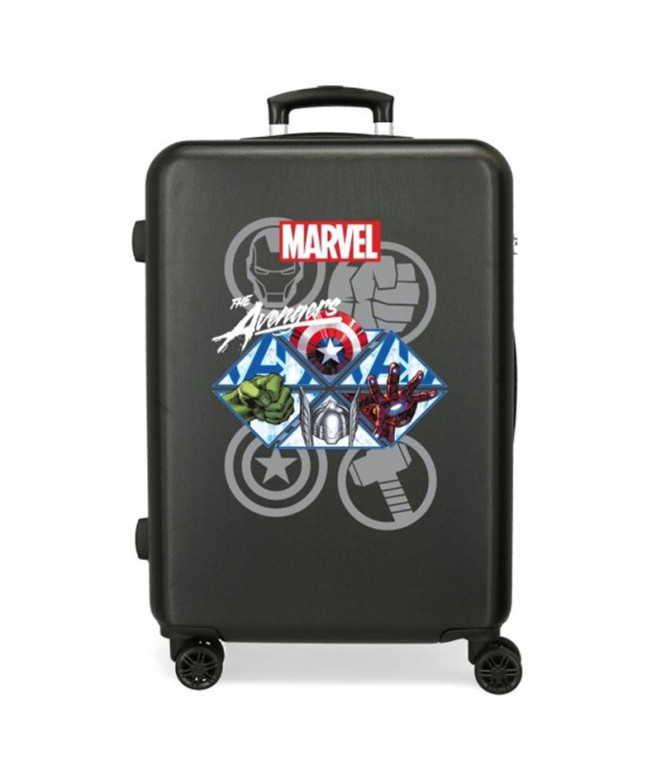 Trolley Marvel Abs 65Cm.4 Roues Avengers Heroes Noir