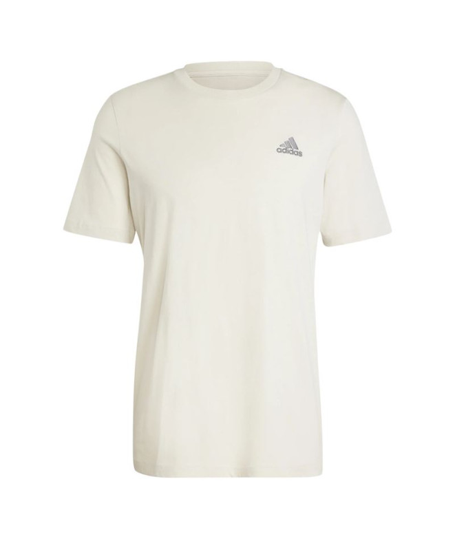 Camiseta adidas Essentials Single Embroidered Small Logo Hombre Beige