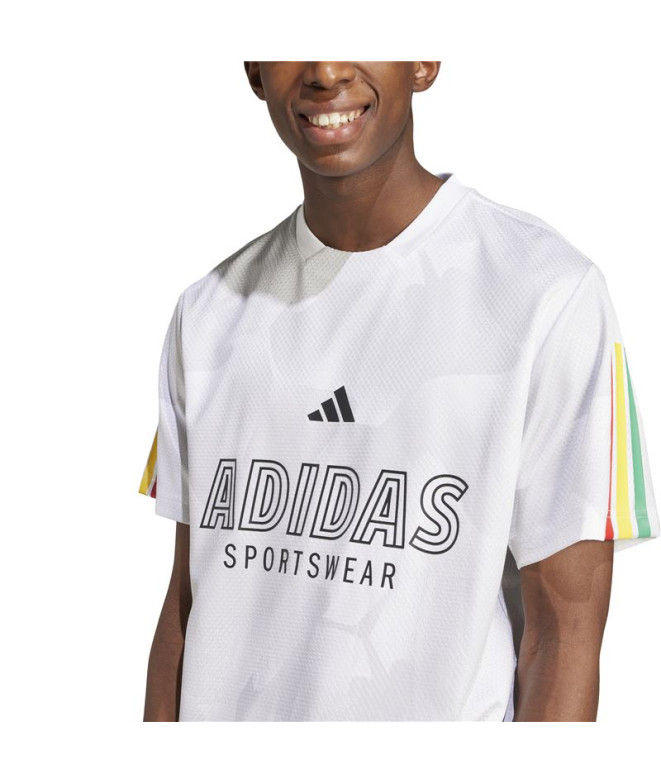 Camiseta adidas Tiro Np Homem Branco/Vermelho