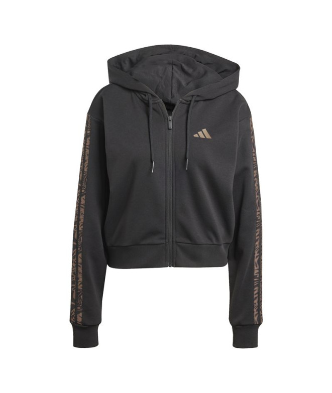 Moletom adidas Rc 3Bandas Fz Hd Mulher Preto