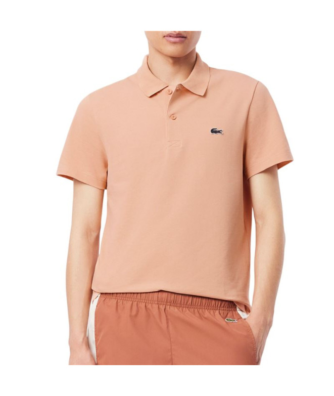 Polo Lacoste Chemise Col Bord-Côtes Manches Courtes Homme Latte