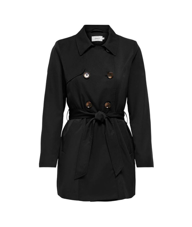 Casaco Only trench coat preto valerie Mulher