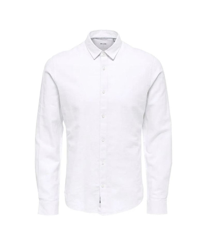 Camisa Only & Sons caiden Life Solid Linen Homem Branco