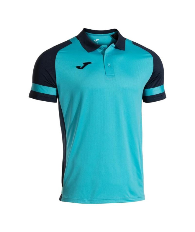 Polo Joma Líder Homem Turquesa Fluorescente/Marinho