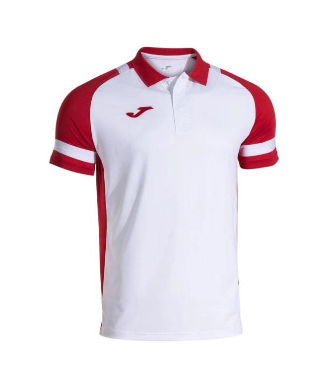 Polo Joma Líder Homem Branco/Vermelho