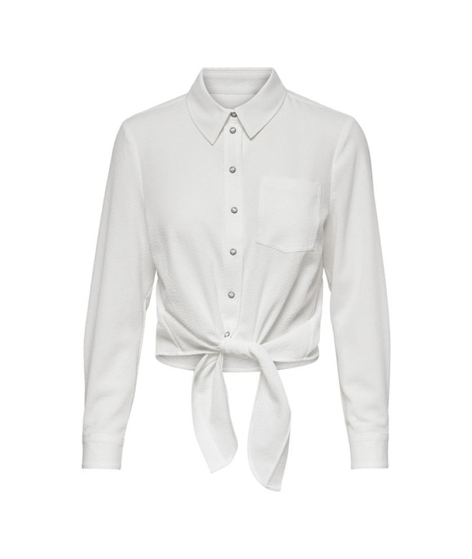 Camisa Only Onllecey Ls Knot Noos Cloud Dancer Mujer