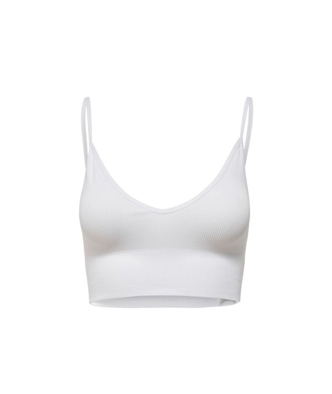 Sujetador Only Onlvicky Rib Seamless Vneck Noos Acc Bright White Mulher