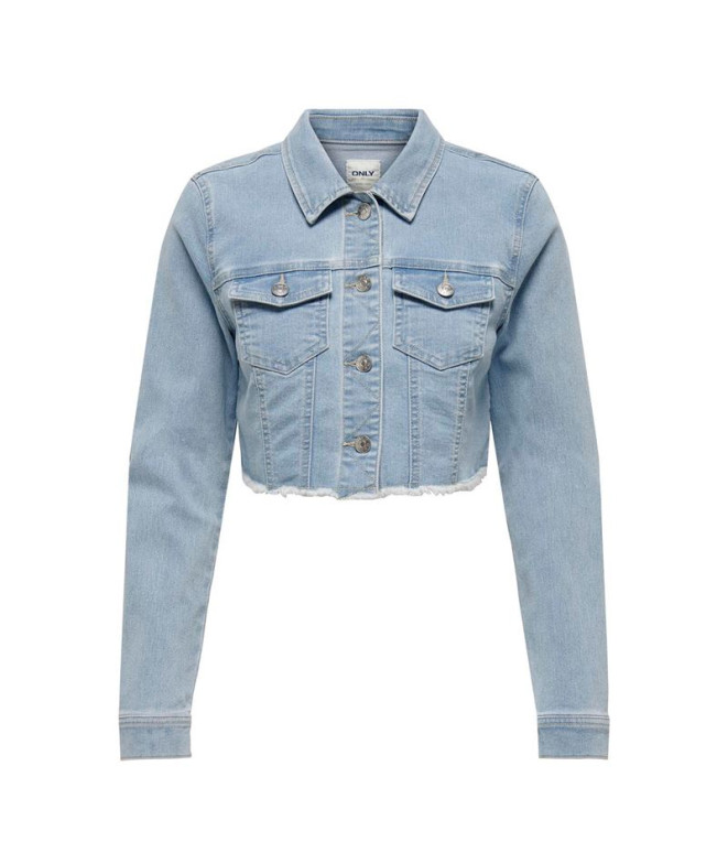 Chaqueta Only Onlwonder Ls Cropped Dnm Gua Noos Light Blue Denim Mujer