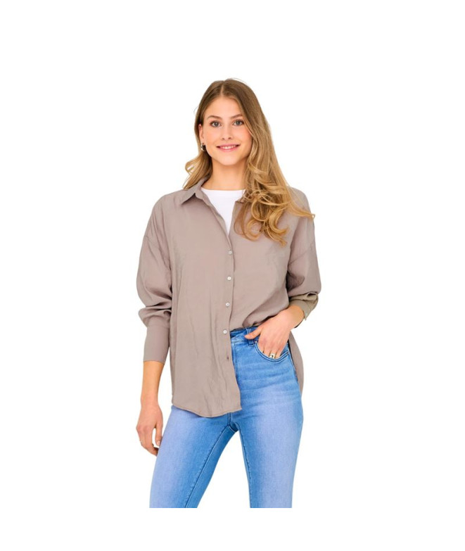 Camisa Only Onlzazima L/S Loose Noos Silver...