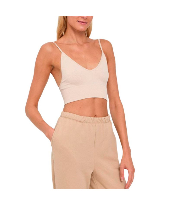 Sujetador Only Onlvicky Rib Seamless Vneck Noos Acc Peach Taffy Mujer