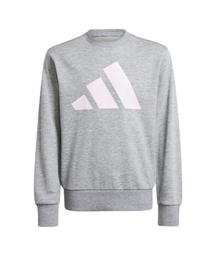 Moletom adidas Jg Big Logo French Terry Menina Cinza/Rosa