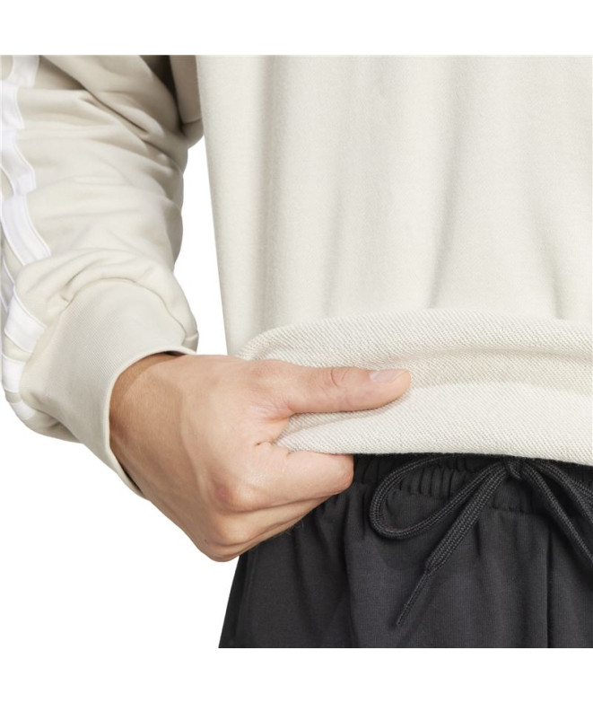 Moletom adidas 3Bandas French Terry Homem Bege