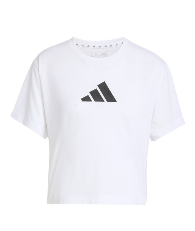Camiseta adidas Essentials Big Performance Logo Training Mujer Blanco