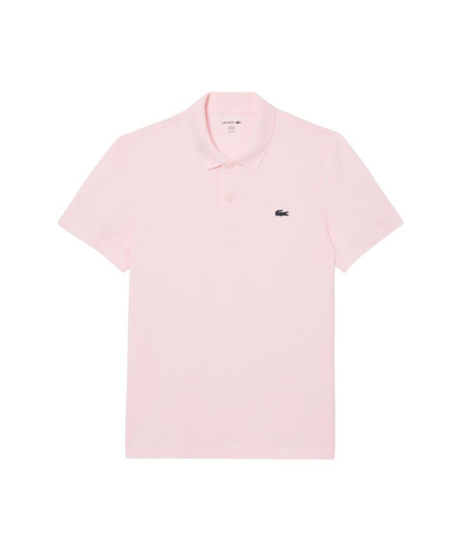 Polo Lacoste Camisa de Gola Listrada de Manga Curta Homem Rosa