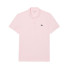 Polo Lacoste Camisa de Gola Listrada de Manga Curta Homem Rosa