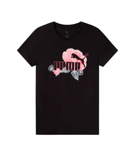 Camiseta Puma Essentials+ Floreal Big Log Mujer Negro