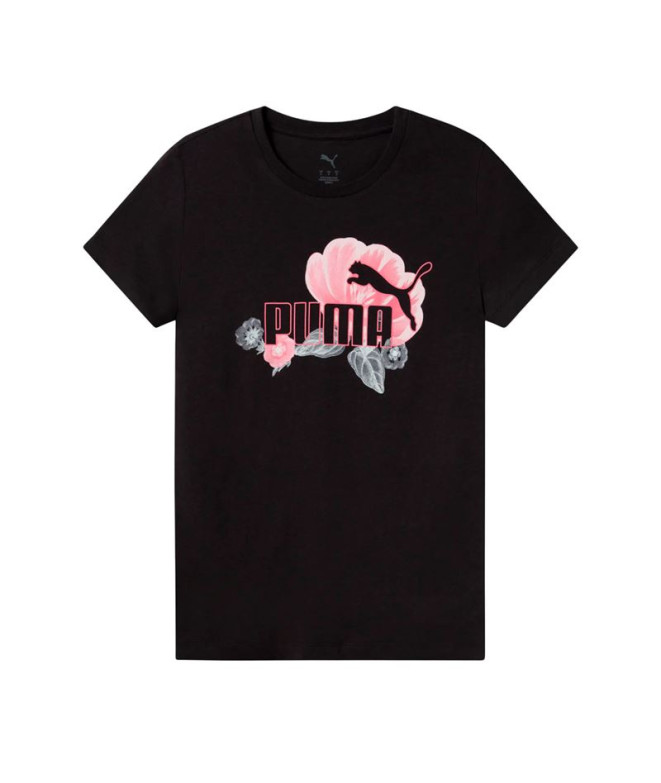 Camiseta Puma Essentials+ Floreal Big Log Mulher Preto