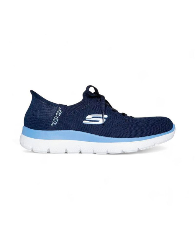 Chaussures Skechers Summits-New Daily Femme Marine Tricot/Bordure Bleue