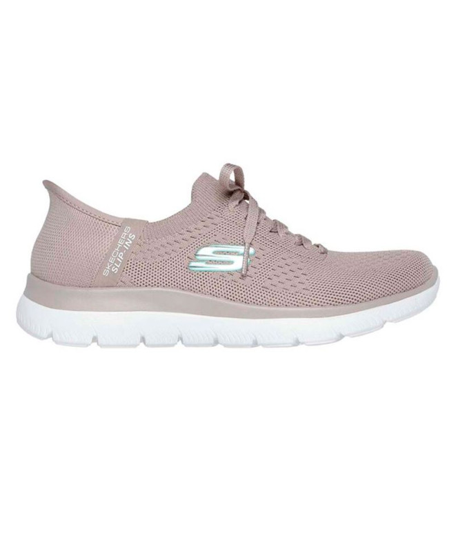 Sapatilhas Skechers Summits-New Daily Mulher Taupe Knit/Mint Trim