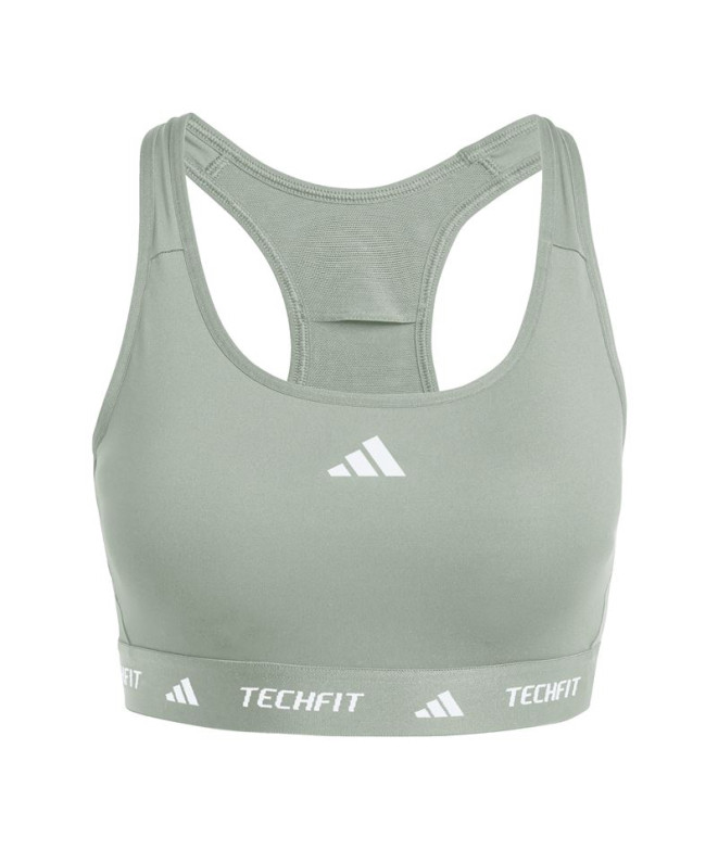 Sujetador Deportivo de Fitness adidas Techfit Bra Mujer Verde