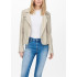 Casaco Only Onlgemma Faux Leather Biker Otw Noos Silver Lining Mulher