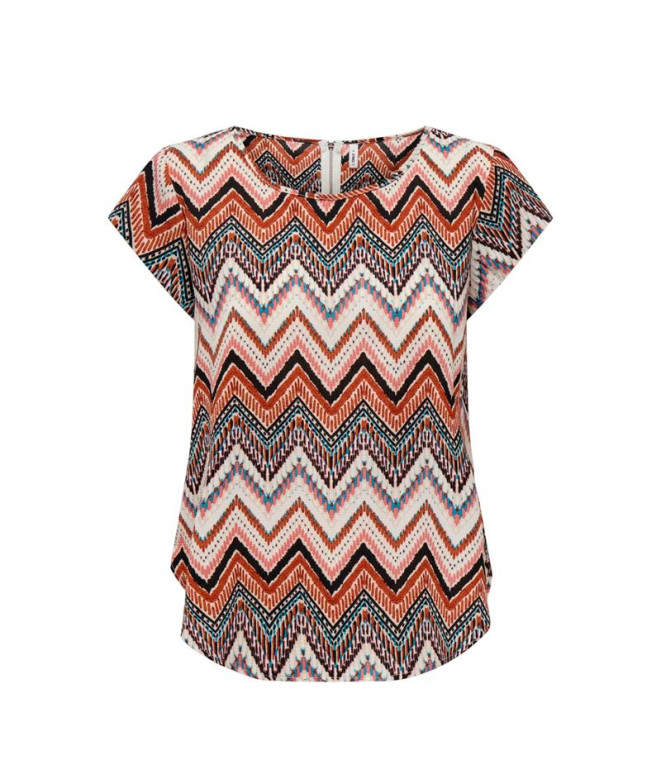 Camiseta Only Onlvic  Aop Noos Cloud Dancer Aop:Ara Mulher