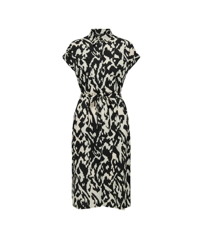 Vestido Only Onlhannover  Noos Birch Aop:Black Grap Mujer
