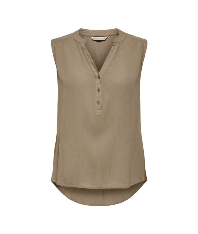 Camiseta Only Onljette Life Noos Mocha Meringue Mulher