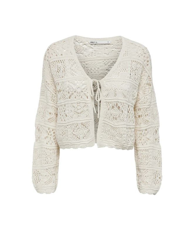 Veste Only Onlbeach Life  Tie Knt Noos Cloud Dancer Femme