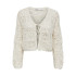 Casaco Only Onlbeach Life  Tie Knt Noos Cloud Dancer Mulher