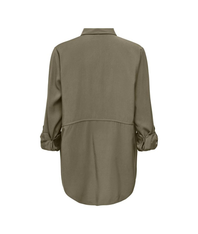 Camisa Only Jdyolli  Long Noos Walnut Mulher