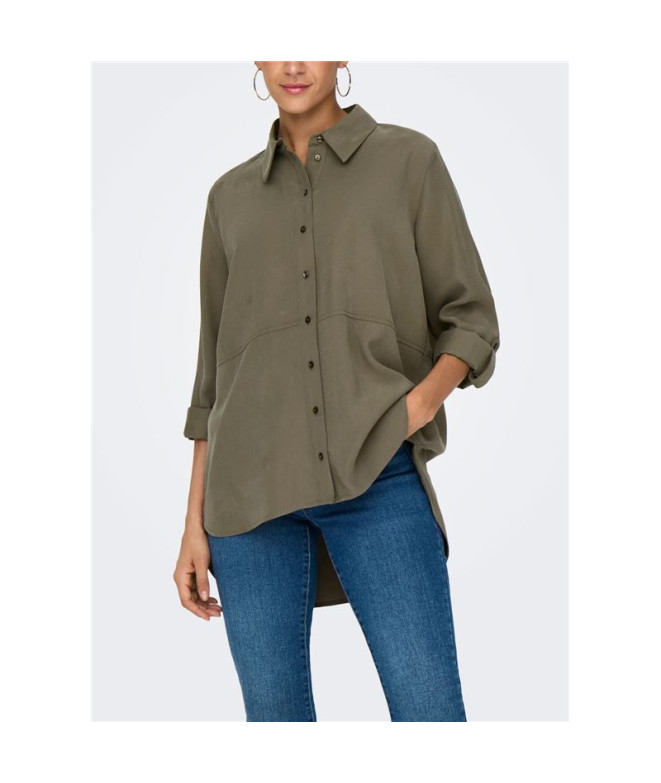 Camisa Only Jdyolli  Long Noos Walnut Mulher