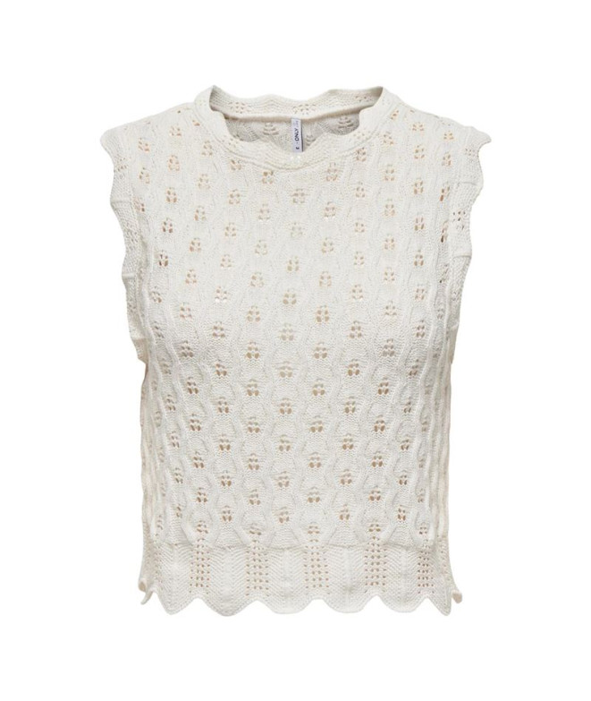 T-shirt Only Onlluna Life Sl O-Neck Tank Noos Knt Cloud Dancer Femme