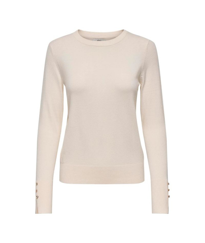 Sudadera Only Jdymalou  On Button Knt Noos Eggnog Detail:Melang Mujer