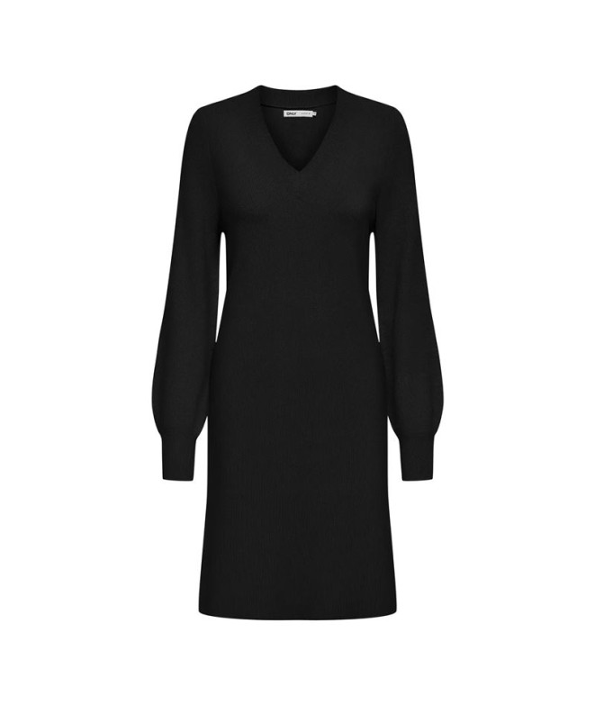 Vestido Only Onlkatia Ls V-Neck Knt Black Mujer