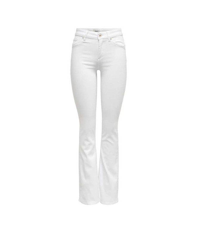 Pantalón Only Onlblush Mid Flared Dnm Rea0730 Noos Mujer Blanco