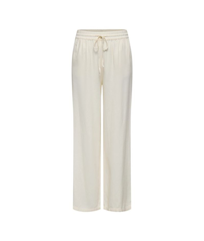 Calça Only Jdysay Hw Linen Wide Noos Mulher Snow Branco