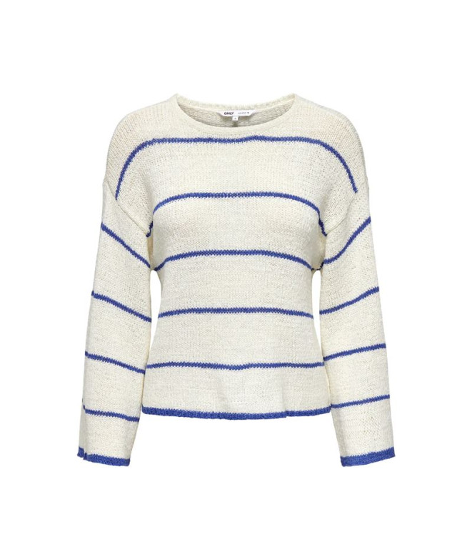 Camiseta Only Onlgeena  Stripe O-Neck Knt Cloud Dancer Stripes Mujer