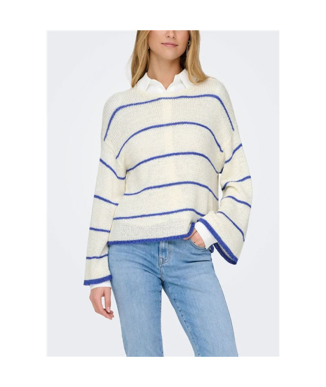 Camiseta Only Onlgeena  Stripe O-Neck Knt Cloud...