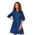 Robe Only Onlbelle S/S Button Dnm Gua Noos Dark Blue Denim Femme